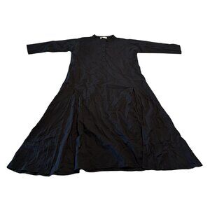 Natalie Martin Black 100% Cotton Partial Button Dress Women's Size X-Small XS